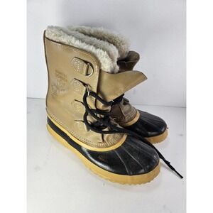 Sorel Boots Womens Size 7 Waterproof Winter Snow Felt Wool Lace-up Rubber Duck
